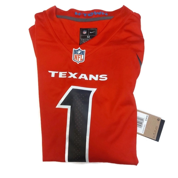 Nike Mens Size M Houston Texans Alternate Jersey Stefon Diggs #1 On Field Red - Picture 9 of 9